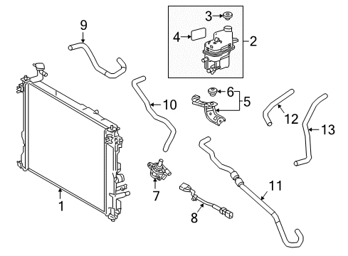 2019 Toyota Camry Inverter Cooling Components Reservoir Hose Diagram for G9226-06042