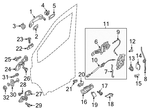 2016 Ford Transit-250 Front Door - Lock & Hardware Lock Bezel Diagram for AM5Z-17218B08-A