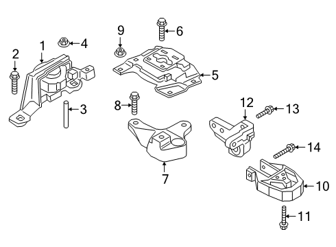 2019 Ford Transit Connect Engine & Trans Mounting Transmission Mount Diagram for KV6Z-6068-B