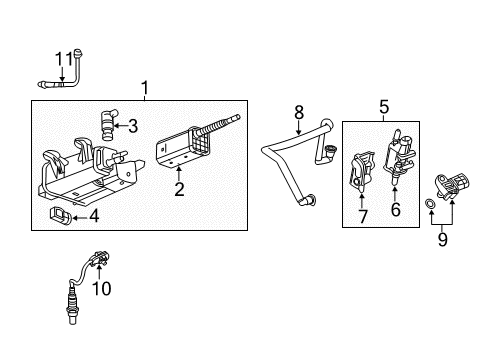 2010 GMC Terrain Emission Components PCV Valve Diagram for 12613200