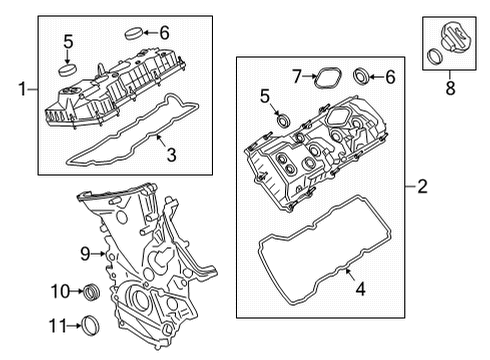 2020 Ford Transit-150 Valve & Timing Covers Filler Tube Diagram for HL3Z-6763-B