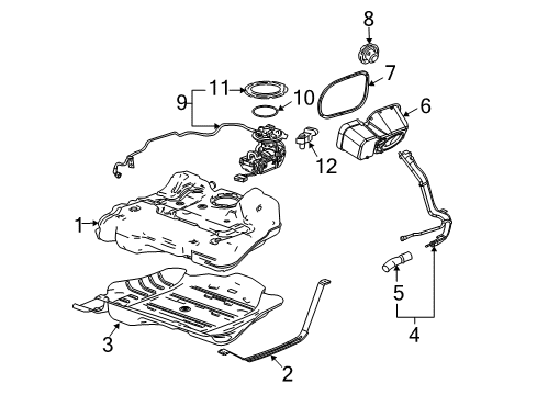2006 Chevrolet Malibu Fuel System Components Gasket-Fuel Tank Filler Door Opening Filler Diagram for 15816604