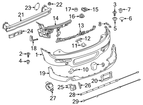 2018 Mini Cooper Clubman Parking Aid Repair Kit, Socket Housing Diagram for 61132359997