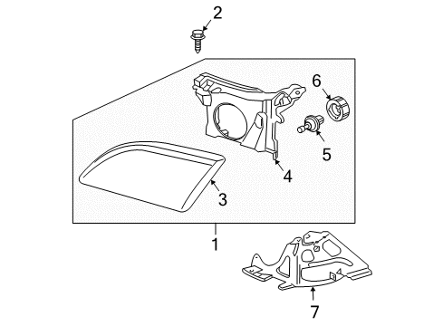 2002 Chevrolet Cavalier Headlamps Bracket Diagram for 22626691