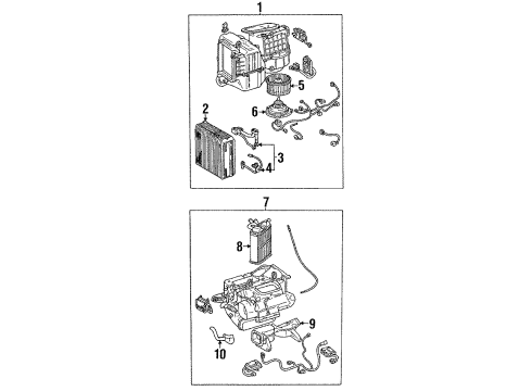 1994 Lexus LS400 Blower Motor & Fan RESISTER, Blower Diagram for 87138-50010