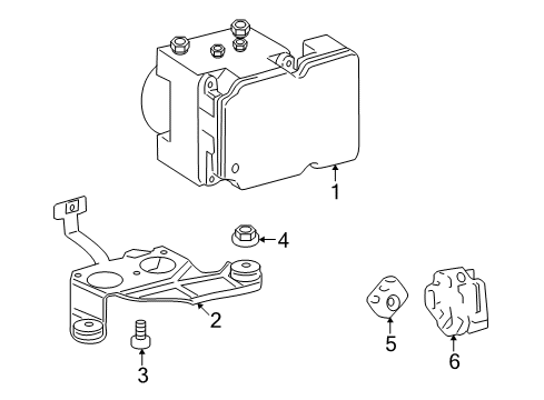 2020 Toyota Sequoia Lane Departure Warning Actuator Assembly Mount Bracket Diagram for 44590-0C060