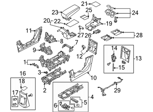 2022 Hyundai Ioniq 5 Center Console COVER ASSY-FR CONSOLE UPR Diagram for 846F1-GI100-NNB