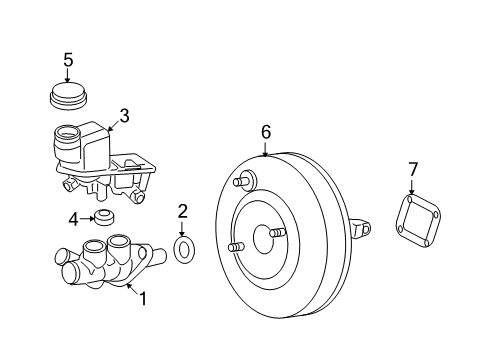 2006 Ford Fusion Dash Panel Components Master Cylinder Diagram for 6E5Z-2140-E