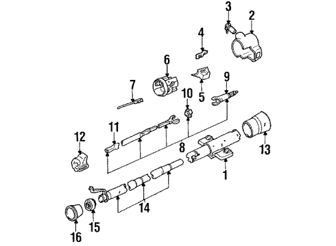 1993 Oldsmobile Silhouette Steering Column Assembly, Steering Wheel, Steering Gear Gear Kit, Steering (Partial)(Remanufacture) Diagram for 26046335