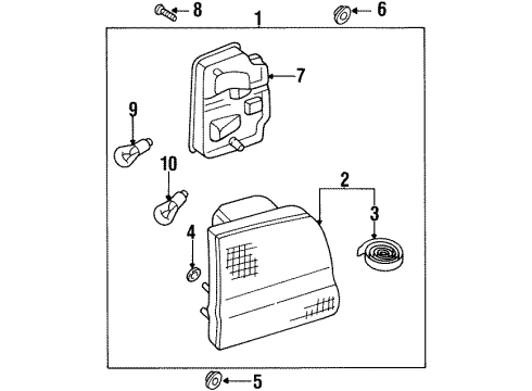 1995 Nissan Maxima Bulbs Body Assembly-Combination Lamp, LH Diagram for 26559-40U28