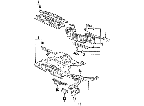 1988 Honda Accord Rear Body Panel Set, RR. Floor Diagram for 04655-SG7-A00ZZ