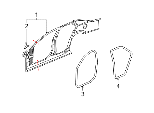 2005 Cadillac STS Uniside Uniside Panel Diagram for 89022635