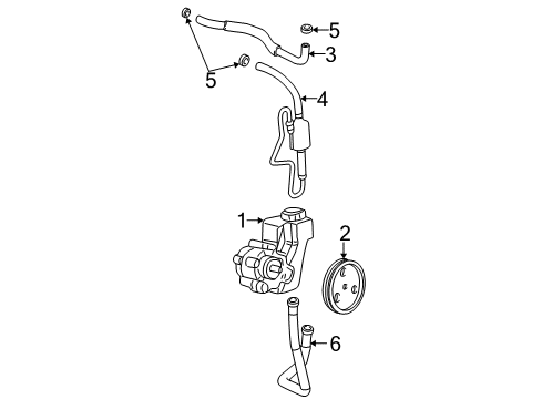 2004 Jeep Grand Cherokee P/S Pump & Hoses, Steering Gear & Linkage Line-Power Steering Reservoir Diagram for 52088916AB