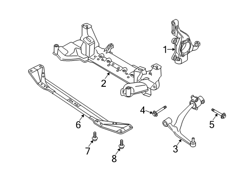 2008 Infiniti FX35 Front Suspension Components, Lower Control Arm, Stabilizer Bar Bolt Diagram for 54550-CG00A