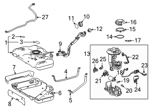 2021 Toyota Sienna Fuel System Components Fuel Tank Diagram for 77001-08120