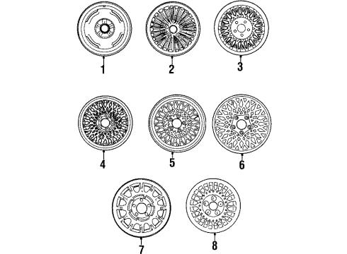1992 Mercury Grand Marquis Wheels & Trim Ornament Diagram for F2MY-1141-A