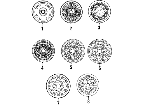 1997 Mercury Grand Marquis Wheels & Trim Wheel, Alloy Diagram for F3AZ1007D