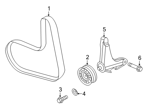 2019 Ford Fiesta Belts & Pulleys Tension Pulley Screw Diagram for -W709601-S437