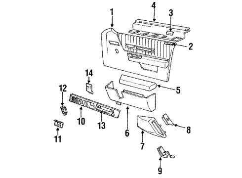 1992 Buick Regal Front Door Trim Lamp Asm-Front Side Door Courtesy Diagram for 5976663