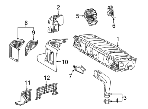 2022 Toyota Venza Battery Blower Assembly Bracket Diagram for G923B-0R010