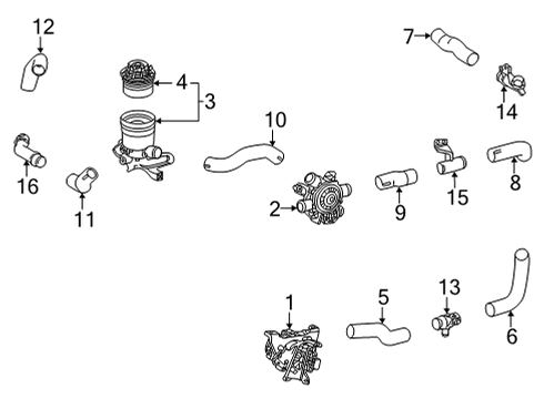 2022 Toyota Mirai Water Pump Thermostat Diagram for 16A31-77040
