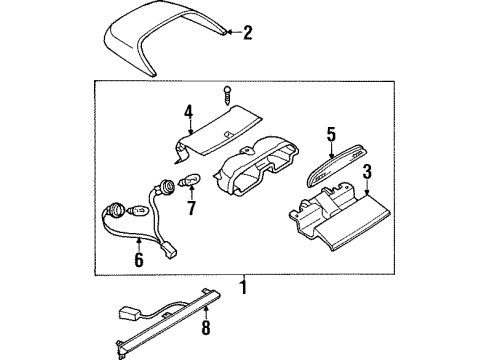 1998 Infiniti Q45 Bulbs Shade-Stop Lamp Diagram for 26592-6P000