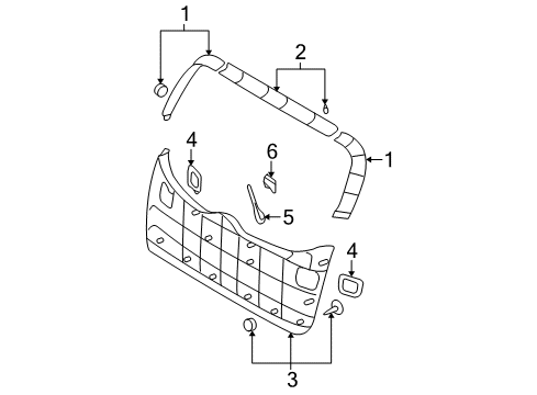 2009 Hyundai Santa Fe Interior Trim - Lift Gate Cap-Tail Gate Pull Handle Diagram for 81799-H1000-J4