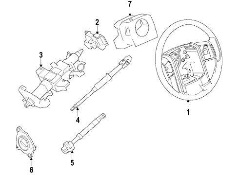 2016 Ford F-250 Super Duty Steering Column & Wheel, Steering Gear & Linkage Steering Wheel Diagram for BC3Z-3600-BC