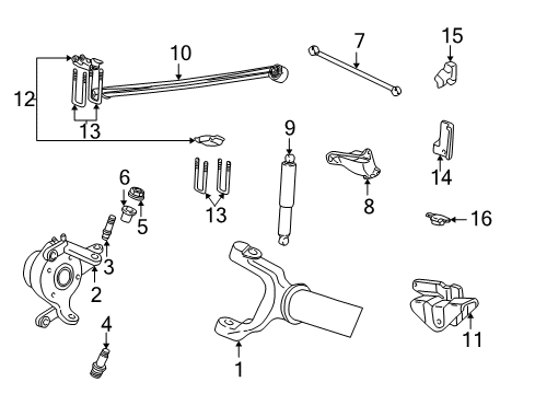 2000 Ford F-350 Super Duty Front Suspension Components, Stabilizer Bar Knuckle Diagram for 4C3Z-3131-BA