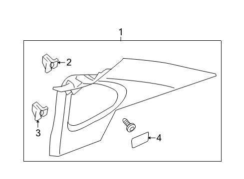 2006 Buick LaCrosse Interior Trim - Quarter Panels Panel Asm-Quarter Upper Trim *Gray A Diagram for 15941553