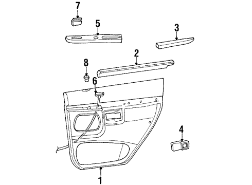 1998 Mercury Mountaineer Front Door Armrest Pad Diagram for F5TZ7827618BAS