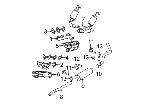 2004 Dodge Dakota Exhaust Components Exhaust Resonator And Tailpipe Diagram for 52855886AA