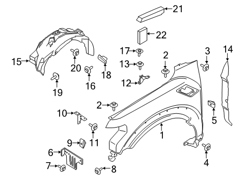 2020 Ford Expedition Fender & Components Fender Liner Diagram for JL1Z-16102-C