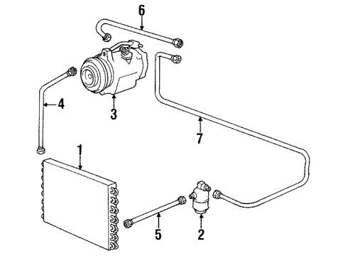 1990 BMW 750iL A/C Compressor Pressure Hose, Compressor-Condenser Diagram for 64531382770