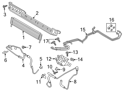 2017 Ford F-150 Trans Oil Cooler Auxiliary Cooler Diagram for HL3Z-7A095-B