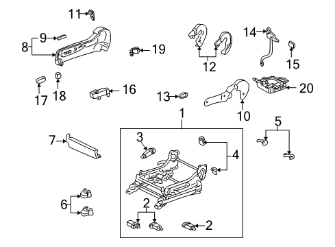 2004 Lexus SC430 Power Seats Switch Assy, Power Seat Diagram for 84920-30210-C0