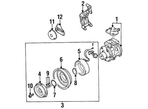 1995 Chrysler Sebring A/C Condenser, Compressor & Lines COMPRES0R-Air Conditioning Diagram for MR315254