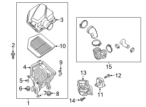 2020 Kia K900 Filters Air Cleaner Assembly, Right Diagram for 28122J6110