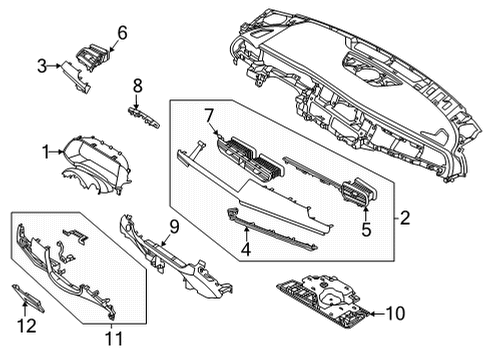 2020 Kia Cadenza Cluster & Switches, Instrument Panel Cover Assembly-Fuse Box Diagram for 84753F6AB0GYT