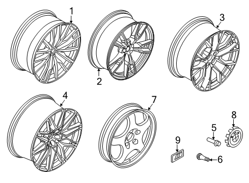 2022 BMW X5 Wheels DISC WHEEL LIGHT ALLOY JET B Diagram for 36118090717