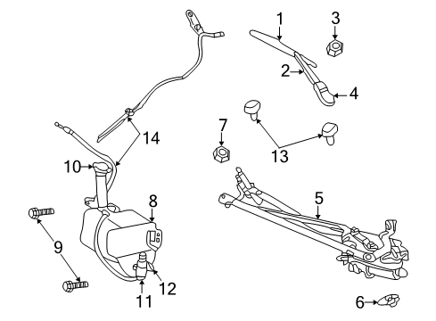 2001 Dodge Stratus Wiper & Washer Components Arm-WIPER Diagram for 5018260AA