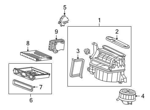 2015 Honda Crosstour A/C & Heater Control Units Blower Sub-Assy. Diagram for 79305-TA0-A11
