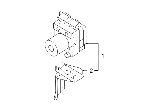 2009 Hyundai Santa Fe ABS Components Bracket-Hydraulic Module Diagram for 58960-2B800