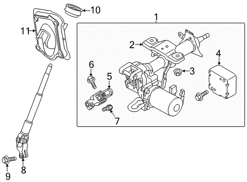 2018 Nissan NV200 Steering Column & Wheel, Steering Gear & Linkage Controller Assy-Power Steering Diagram for 28500-3LM1A