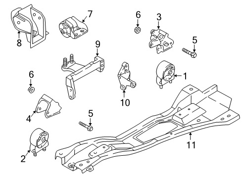 2001 Kia Rio Engine & Trans Mounting Engine Mounting Bracket, No3 Diagram for 0K30E39030B
