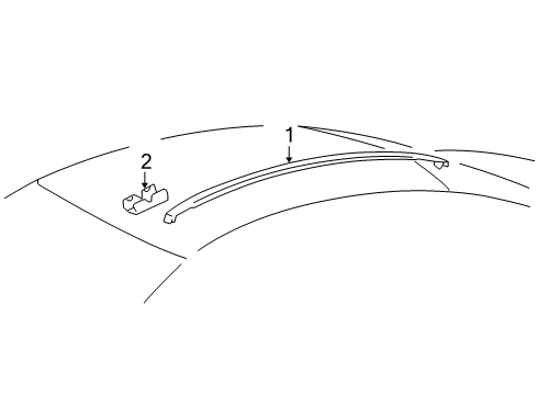 2012 Lexus IS250 Exterior Trim - Roof MOULDING, Roof Drip Diagram for 75555-53050-B4