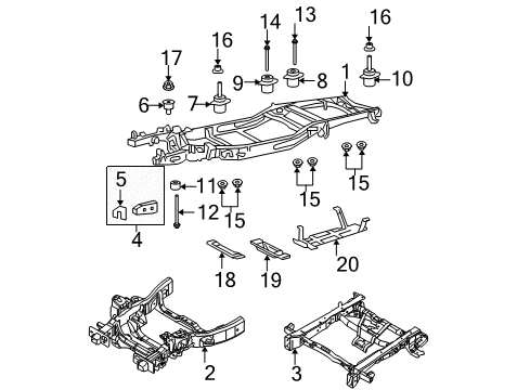 2006 Ford F-150 Frame & Components Bracket Diagram for 6L3Z-5D058-EA