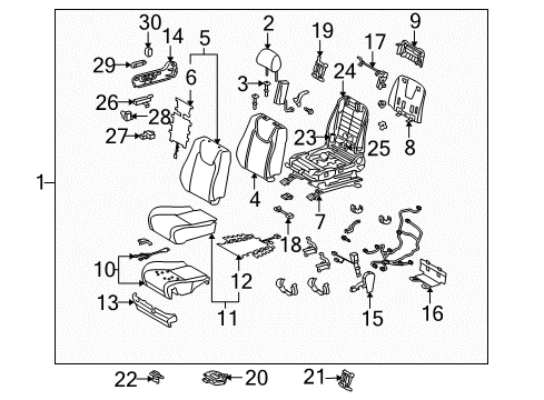 2014 Lexus RX450h Heated Seats Switch, Seat Heater Diagram for 84751-0E130