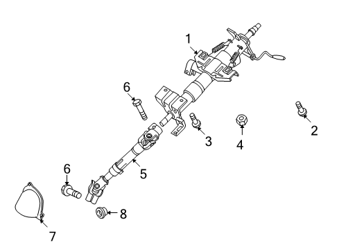 2006 Kia Amanti Steering Column & Wheel, Steering Gear & Linkage Cover-Dust Diagram for 5625038000