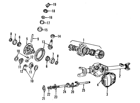 1991 Dodge W150 Front Axle, Differential Bearing Cone Rear PINION Diagram for 1327846
